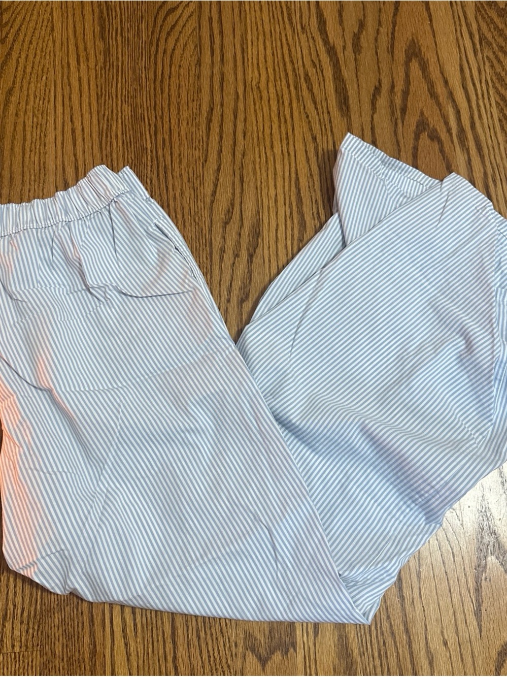 Hollister Light Blue & White Striped Pajama Pants